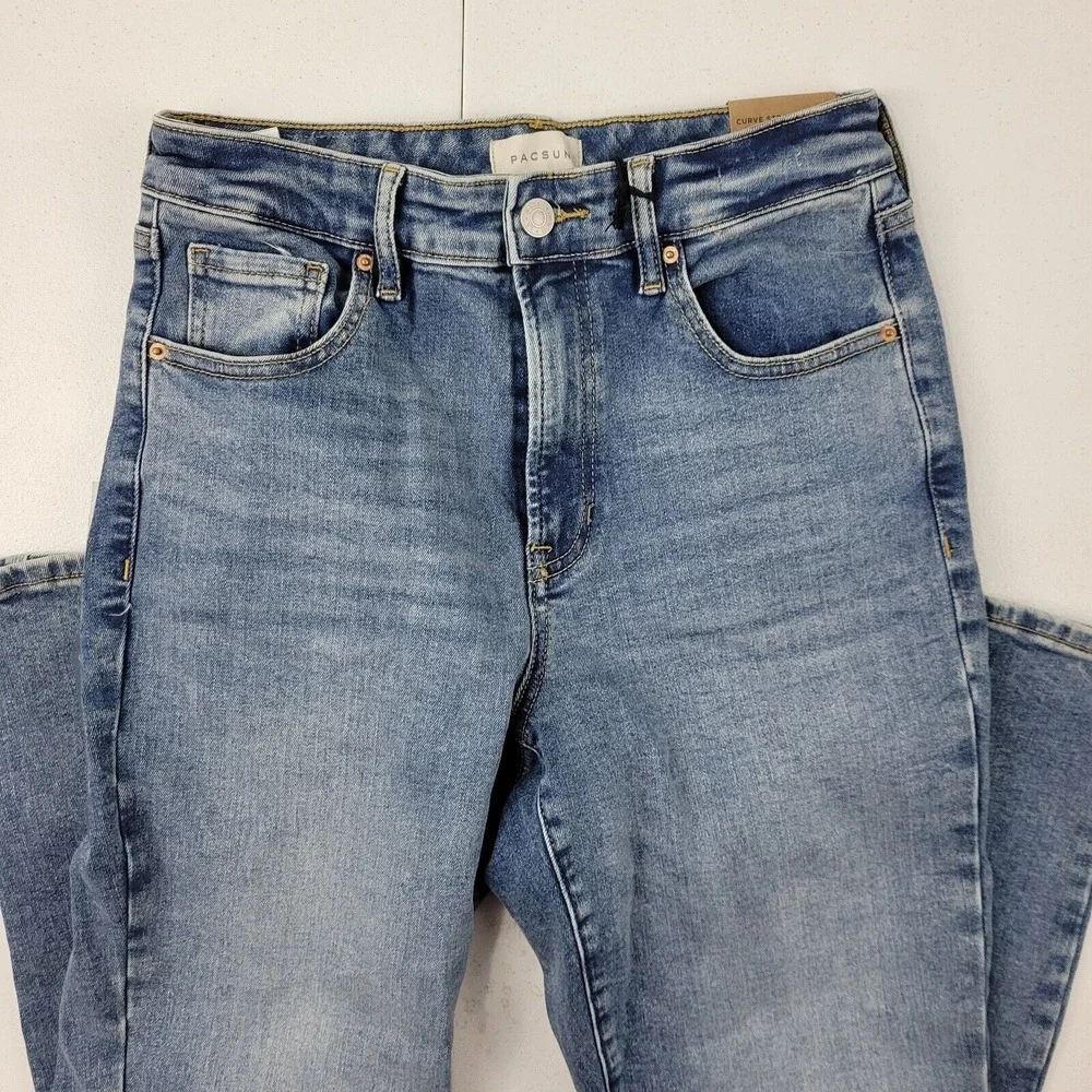 NWT Pacsun curve straight jeans size 26 wonmens 1851 blue denim 26x27‎